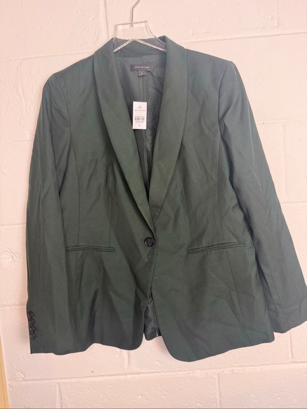 Ann Taylor Women’s Size 10 Forest Green Wool Blend Blazer NWT Workwear Career